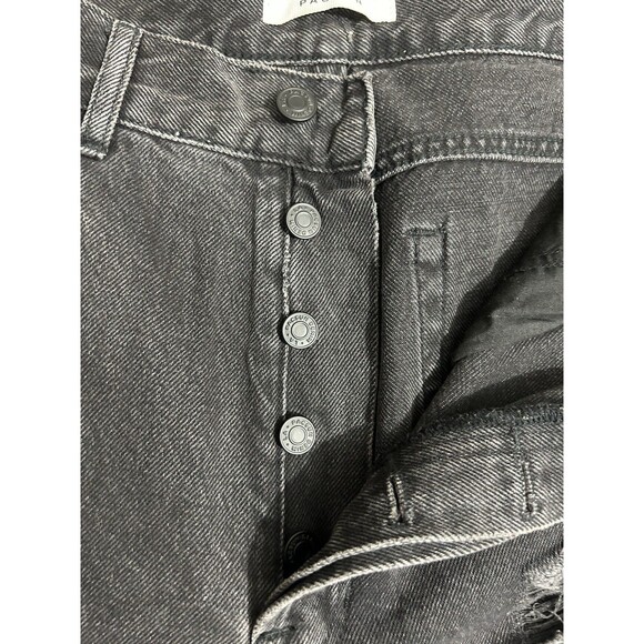 PacSun Women's Ultra High Rise Slim Jeans Size 30 Black‎ Distressed Button Fly - Picture 5 of 11